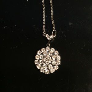 Vintage rhinestone pendant necklace holiday